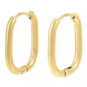 Pendientes de aro ovalados 21x15 mm - Acero inoxidable 304L Dorado x20