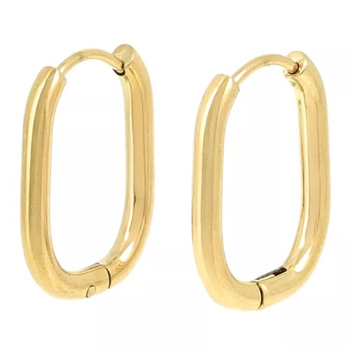 Pendientes de aro ovalados 21x15 mm - Acero inoxidable 304L Dorado x20