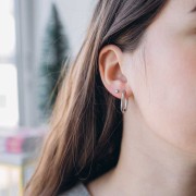 Pendientes de aro ovalados 21x15 mm - Acero inoxidable 304L x20