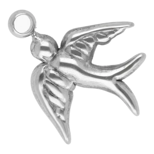 Dije de golondrina 14x12 mm - Acero inoxidable 304L x1