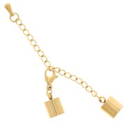 Cierre mosquetón de 9 mm + cadena de 6 mm Acero inoxidable 304L Dorado x1|raw }}