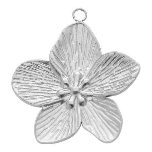 Colgante Flor de cerezo 28x25 mm - Acero inoxidable 304L x1