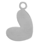 Dije corazón 10x6,5 mm con resina epoxi - Acero inoxidable 316L - Rojo x1