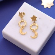 Dije de media luna martillada 15x12,5 mm - Acero inoxidable 316L x1