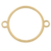 10 mm círculo hueco Entrepieza - Acero inoxidable 316L dorado x1