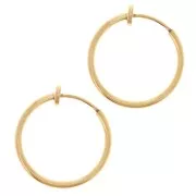 Clip Pendientes de aro - Para orejas no perforadas de 19 mm - Acero inoxidable 304L Dorado x2