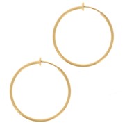 Pendientes de aro - Para orejas no perforadas 30 mm - Acero inoxidable 304L Dorado x2|raw }}