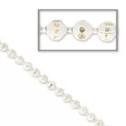 Cadena de bolas facetadas 1.5 mm Blanc/dorado x1m