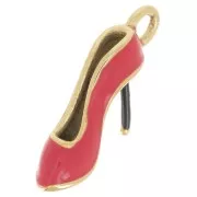 Colgante bombas 21x5 mm con resina epoxi - Acero inoxidable 304L Dorado - Rojo x1