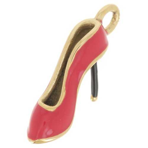 Colgante bombas 21x5 mm con resina epoxi - Acero inoxidable 304L Dorado - Rojo x1