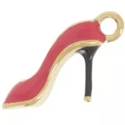 Colgante bombas 21x5 mm con resina epoxi - Acero inoxidable 304L Dorado - Rojo x1