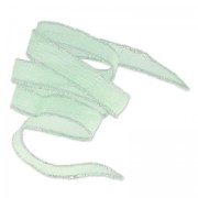 Cinta de seda con puntadas plateada 15 mm Mint x85cm