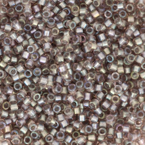 Miyuki Delica 11/0 DB1772 - Cristal AB forrado de peltre brillante x8g