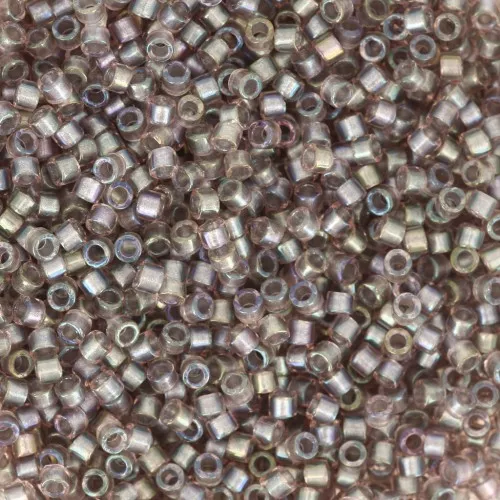 Miyuki Delica 11/0 DB1772 - Cristal AB forrado de peltre brillante x8g