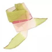 Cinta de seda 25 mm Tie and Dye Lillie Olive/Rose/Framboise x85cm