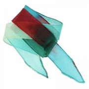 Cinta de seda 25 mm Tie and Dye Meadow Burdeos/Green Turq/Mint x85cm|raw }}