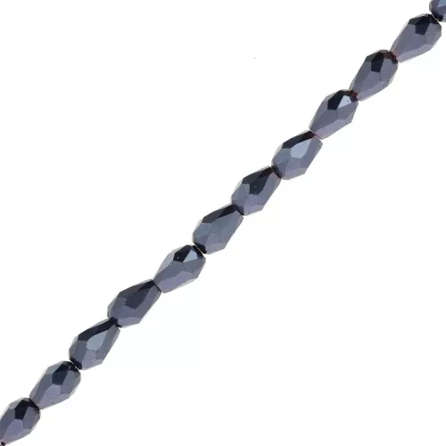Cuentas facetadas de hematites imitación gota 5x3 mm x49cm