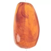 Oliva - Cuentas acrílicas planas irregulares 28x15 mm - Marrón leonado jaspeado x6 Cuentas acrílicas planas irregulares 28x15 mm - Marrón leonado jaspeado x6