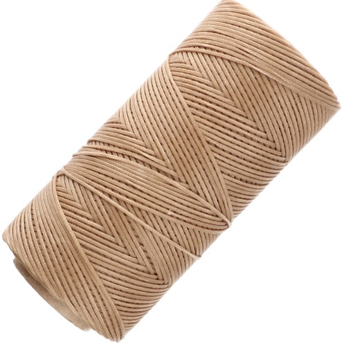 Bobina de hilo plano encerado Linhasita para macramé de 1,4 mm - Cinnamon (PALHA) x 130 m