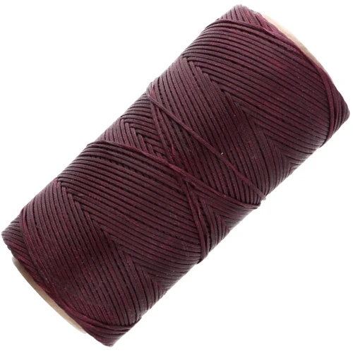 Bobina de hilo plano encerado Linhasita para macramé de 1,4 mm - Currant (632) x 130 m