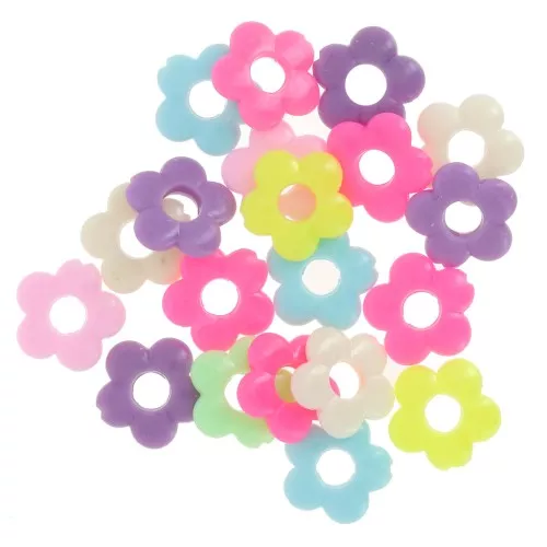 Surtido de cuentas de flores acrílicas de 19 mm - Multicolor x20