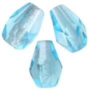 Cuentas en forma de pera facetadas de 7x5 mm - Aguamarina x25