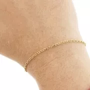 Cadena biselada Forçat 2 mm - Acero inoxidable 316L chapado en oro x50cm