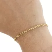 Cadena Forçat 2,6 mm - acero inoxidable 316L dorado x50cm