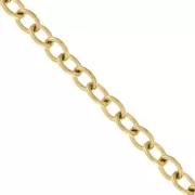 Cadena de malla Forçat 5 mm - Acero inoxidable 316L dorado x50cm