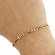 Eslabón de cadena con bordillo 2,7 mm - Acero inoxidable 316L dorado x50cm