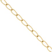 Cadena de caballo 3,3 mm - acero inoxidable 316L dorado x50cm