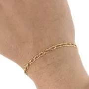 Cadena de caballo 3,3 mm - acero inoxidable 316L dorado x50cm