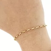 Cadena rectangular de malla de 2,7 mm - Acero inoxidable Dorado 304 x50cm