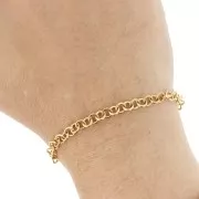 Forçat cadena redonda de malla 4,9 mm - acero inoxidable 316L dorado x50cm