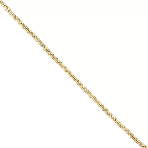 Jaseron Cadena de eslabones cerrados de 3 mm - Acero inoxidable 316L Oro x50cm