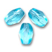 Aceitunas facetadas 6x4 mm Aquamarine  x25