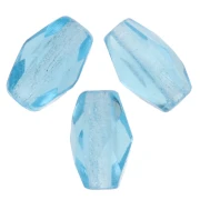 Cuentas en forma de oliva facetadas de 6x4 mm - Aguamarina x25