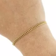 Eslabón de cadena con bordillo 2,9 mm - acero inoxidable 316L dorado x50cm