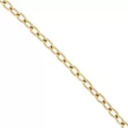 Cadena de malla Forçat 6,3 mm - Acero inoxidable 316L dorado x50cm