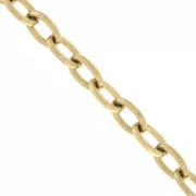 Cadena de malla Forçat 6,3 mm - Acero inoxidable 316L dorado x50cm