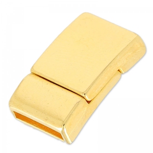 Cierre magnético 20x12 mm para cordón plano 10 mm Dorado con oro fino x1