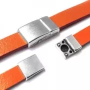 Cierre magnético 20x12 mm para cordón plano 10 mm Dorado con oro fino x1