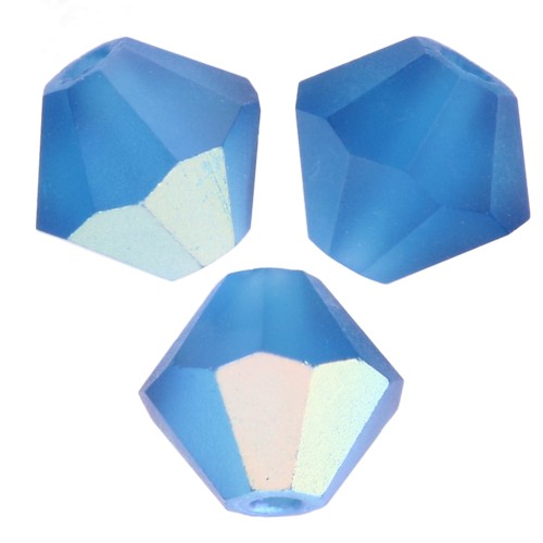 Preciosa cuentas rondelle - Cuenta rondelle 5 mm - Capri Blue AB Mate x12
