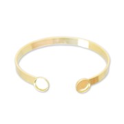 Pulsera en latón 15cm para cabujón fondo plano 8mm dorado con oro fino x1|raw }}