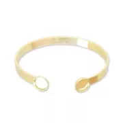 Pulsera en latón 15cm para cabujón fondo plano 8mm dorado con oro fino x1