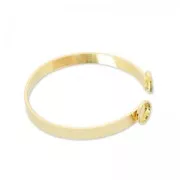 Pulsera en latón 15cm para cabujón fondo plano 8mm dorado con oro fino x1