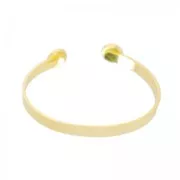 Pulsera en latón 15cm para cabujón fondo plano 8mm dorado con oro fino x1