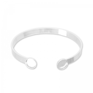 Pulsera en latón 15cm para cabujón fondo plano 8mm plataé x1