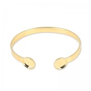 Pulsera en latón 15cm para cabujón fondo plano 10mm dorado con oro fino x1