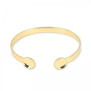 Pulsera en latón 15cm para cabujón fondo plano 10mm dorado con oro fino x1